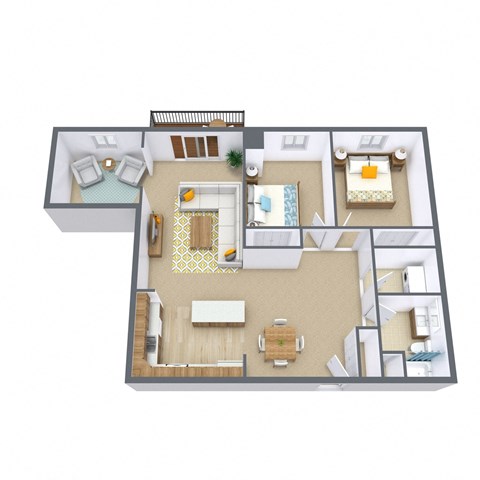 Willow Park Apartments in Fargo, ND | Two Bedroom Floor Plan 21D